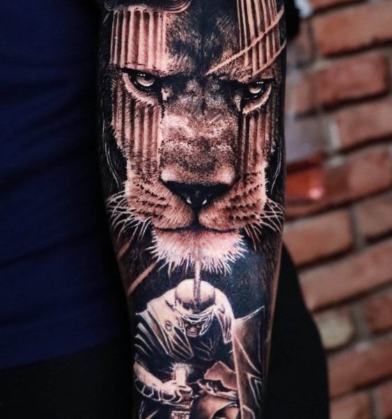 tatouage lion