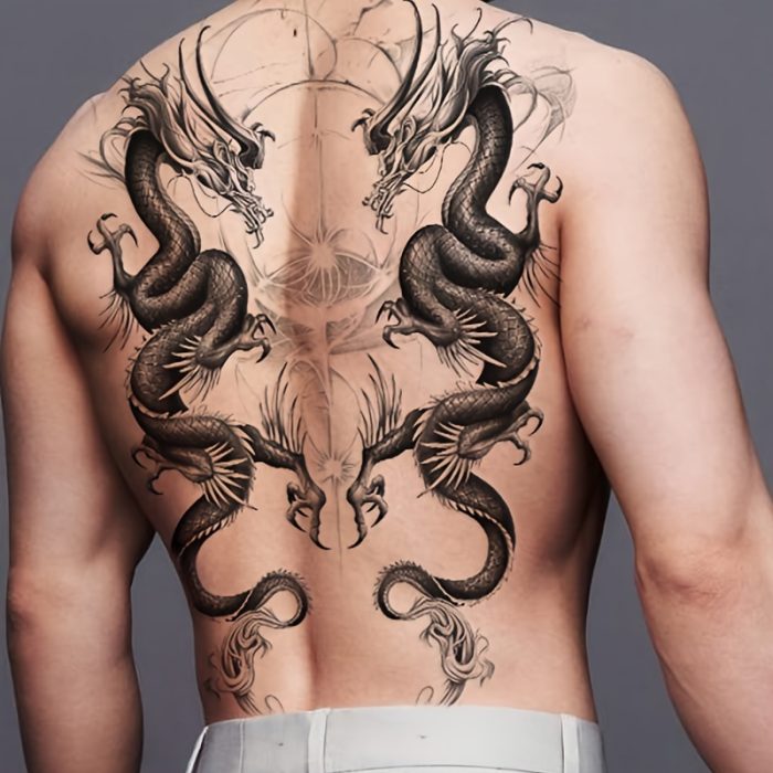 tatouage dos dragon