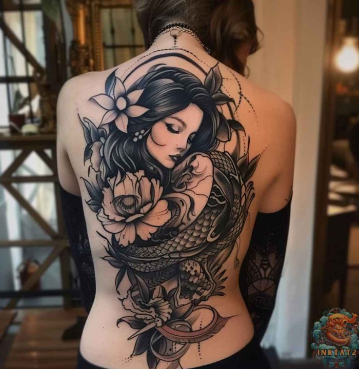 back tattoo woman